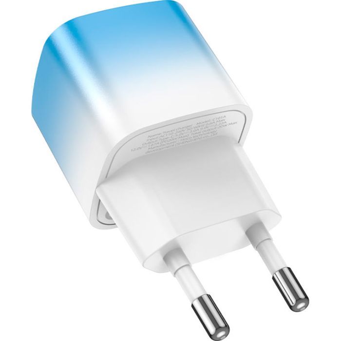 Зарядний пристрій HOCO C101A USB-C PD20W Ice Blue (6931474769374) зображення 3