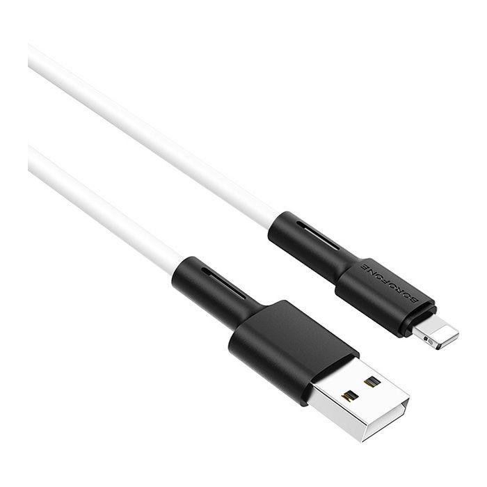 Дата кабель USB 2.0 AM to Lightning 1.0m 2.4A silicone BX31 white BOROFONE (6931474710369) изображение 2