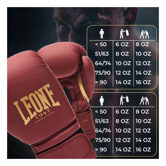 Боксерские перчатки Leone GN059X Bordeaux ED 10 унцій (GN059X_BORDEAUX_10oz) изображение 10