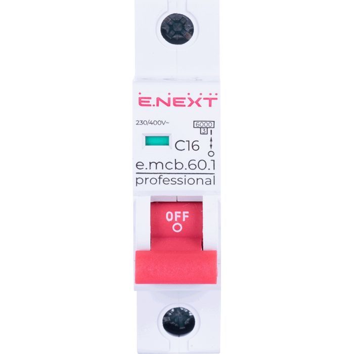 Автоматичний вимикач E.NEXT 1-п e.mcb.pro 16А C ( 6кА) (p042008) зображення 2