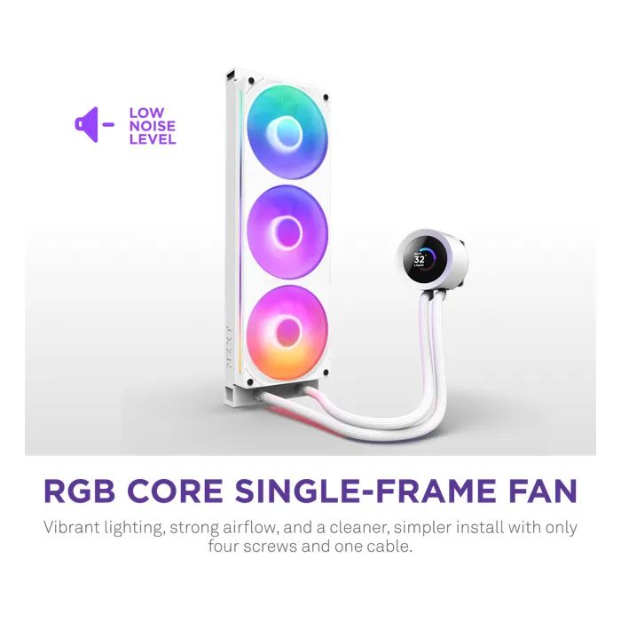 Система жидкостного охлаждения NZXT Kraken Plus RGB V2-360 mm AIO liquid cooler Wh (RL-KR360-W2) изображение 3
