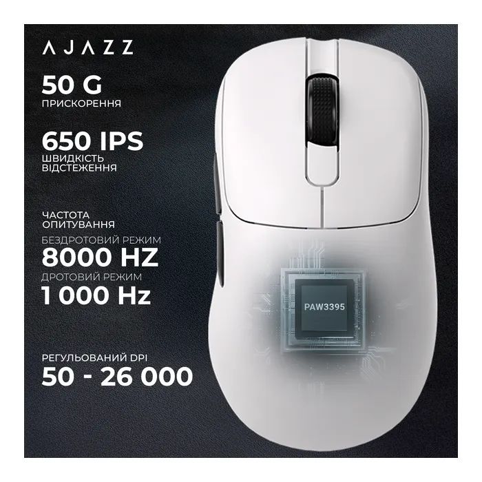 Мышка Ajazz AJ179PRO Wireless/Bluetooth/USB Charging Dock Black (AJ179-PRO-B) изображение 11