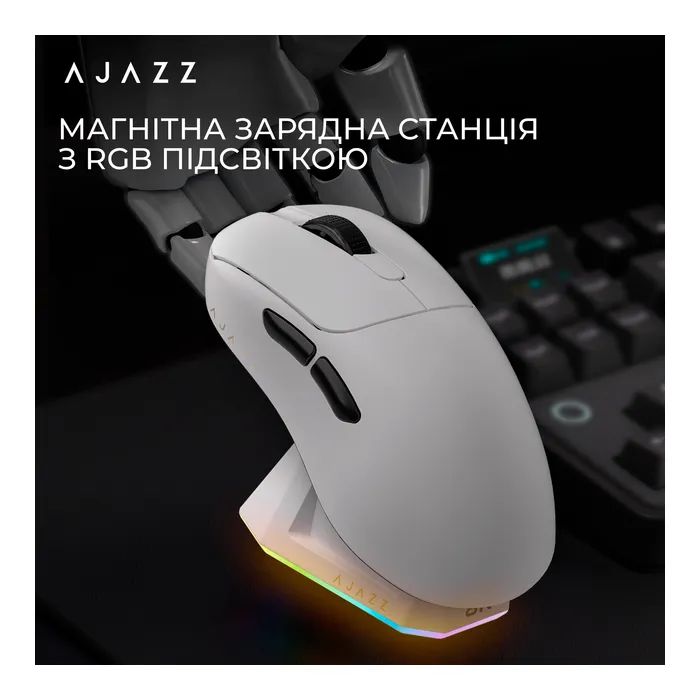 Мышка Ajazz AJ179PRO Wireless/Bluetooth/USB Charging Dock Black (AJ179-PRO-B) изображение 8