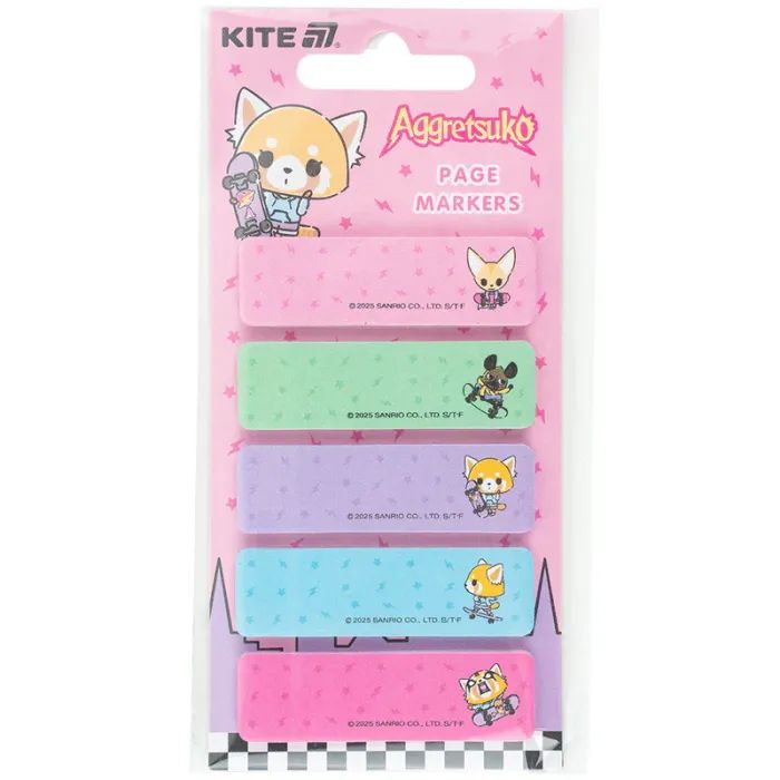 Стикер-закладка Kite бумажная с рисунком Aggretsuko, 100 шт, 5х15х50 мм, прямоугольная (AR25-480) изображение 2