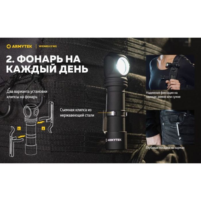 Ліхтар Armytek Wizard C2 WG Magnet USB Warm (F09201W) зображення 10