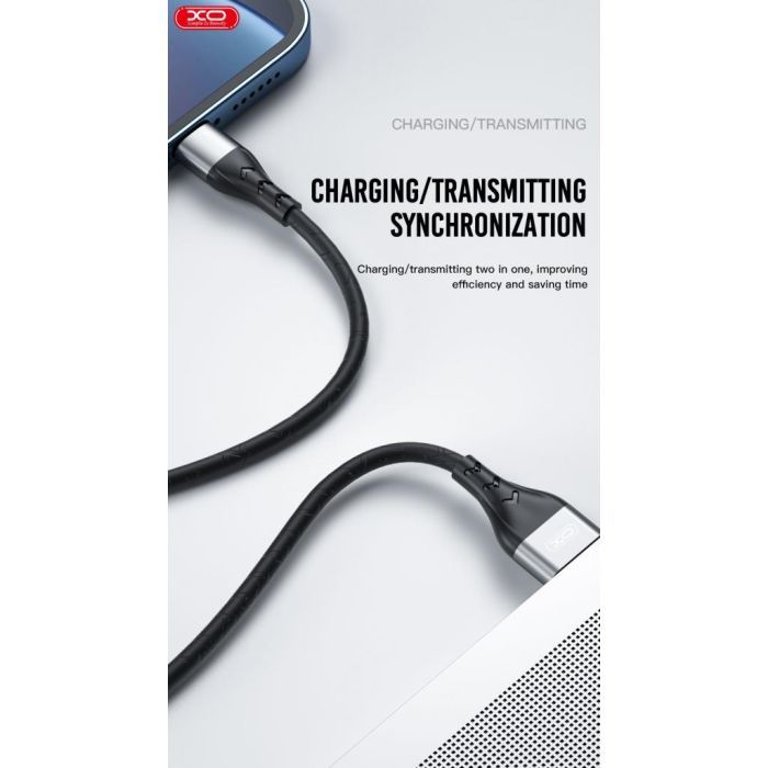 Дата кабель USB 2.0 AM to Lightning 1.0m 2.4A double-side grey XO (NB188-L-1-GR) изображение 3