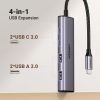 Концентратор Ugreen USB-C to 2xUSB 3.0 + 2xUSB-C CM473 gray (15395) изображение 2