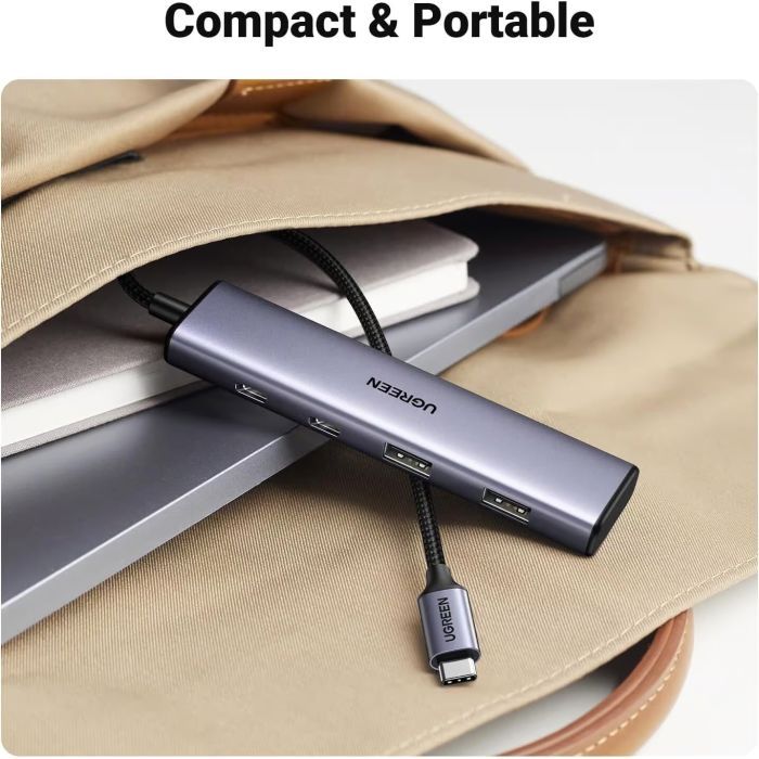 Концентратор Ugreen USB-C to 2xUSB 3.0 + 2xUSB-C CM473 gray (15395) изображение 6