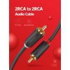Кабель мультимедійний 2xRCA M to 2xRCA M 1.0m AV104 black Ugreen (30747) зображення 2