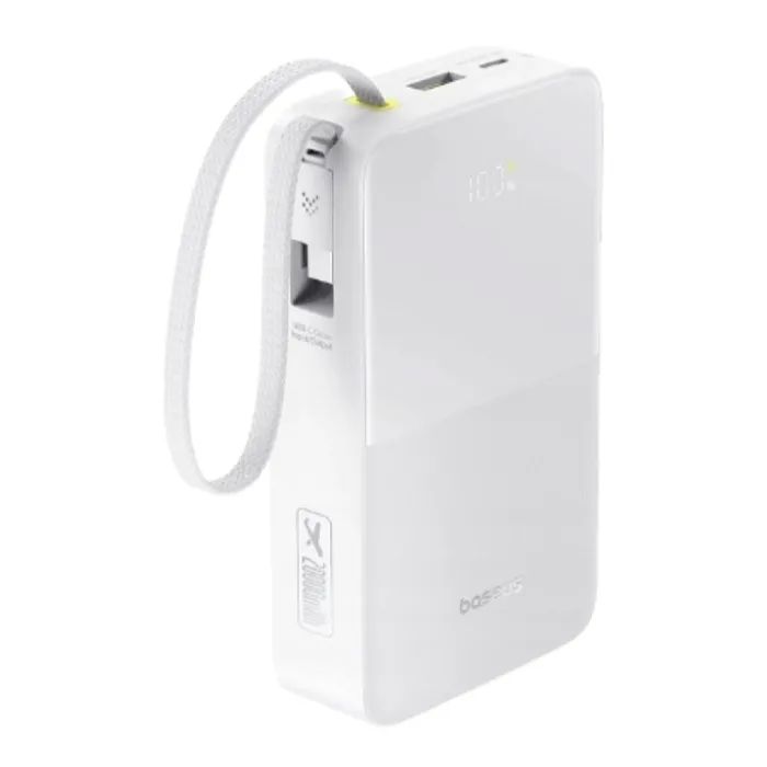 Батарея универсальная Baseus EnerFill FC51 Bipow2 Pro 20000mAh 22.5W build-in cable USB-C white (E0027700)