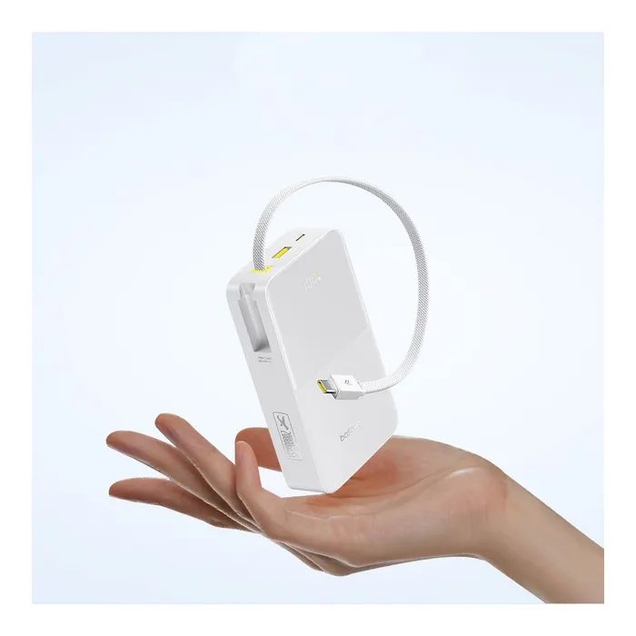 Батарея универсальная Baseus EnerFill FC51 Bipow2 Pro 20000mAh 22.5W build-in cable USB-C white (E0027700) изображение 6