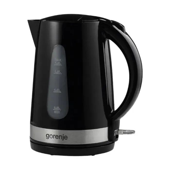 Электрочайник Gorenje 1.7л, 2,200 Вт, strix контроль, скло, чорний (K17OGP)