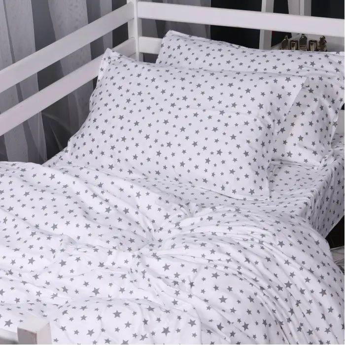 Постельное белье MirSon 016 White Stars Фланель 143х210 полуторный (2200009652103) изображение 3