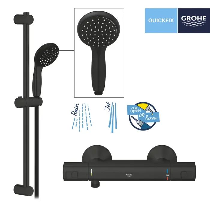 Душовий гарнітур Grohe QuickFix Start Black (UA303908T1) зображення 8