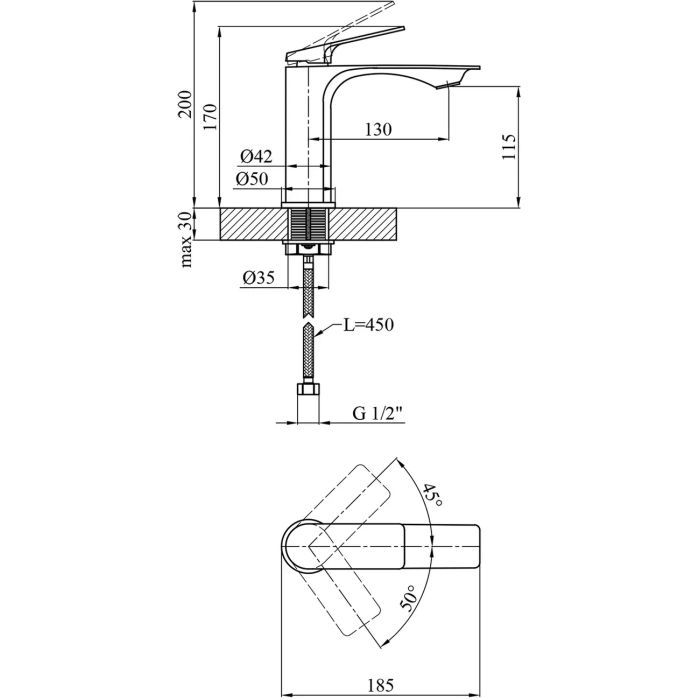 Смеситель Kroner Graz-GRP030-T + змішувач Graz-GRP010 (CVS30148) изображение 12