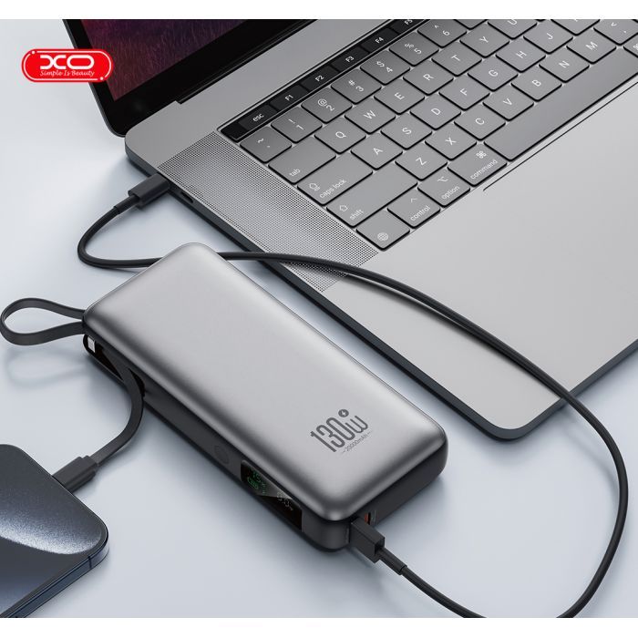 Батарея універсальна XO 20000mAh 130W, PD, QC (XO-PR268_grey) зображення 6