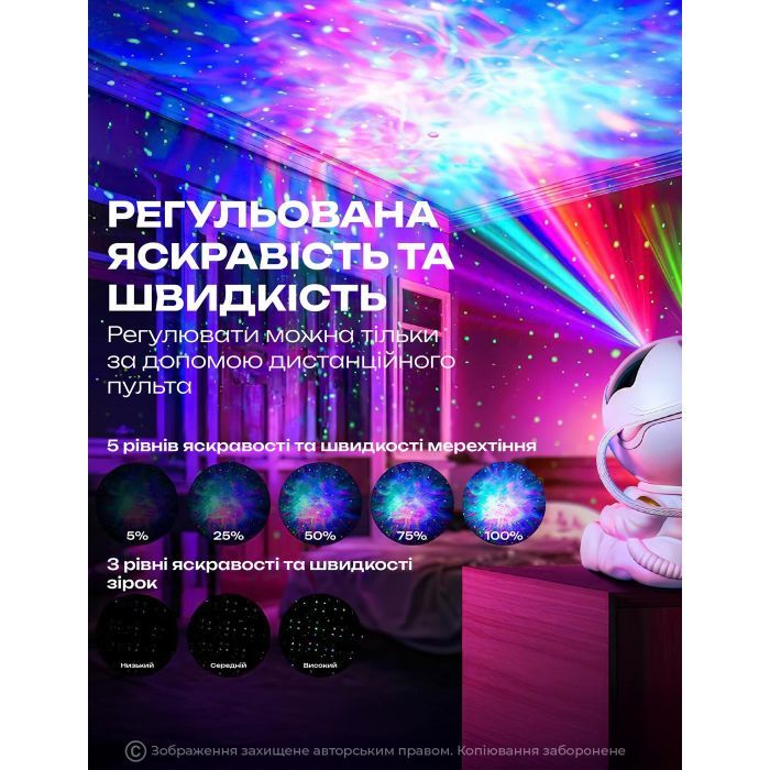 Ночник DKWAY Проектор звездного неба Космонавт галактики Астронавт T-40 белый (446070431) изображение 2