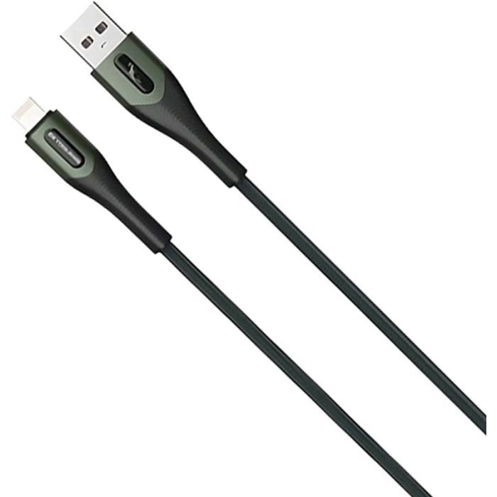 Дата кабель USB 2.0 AM to Lightning 1.0m 3A braided dark green SkyDolphin (USB-000580)