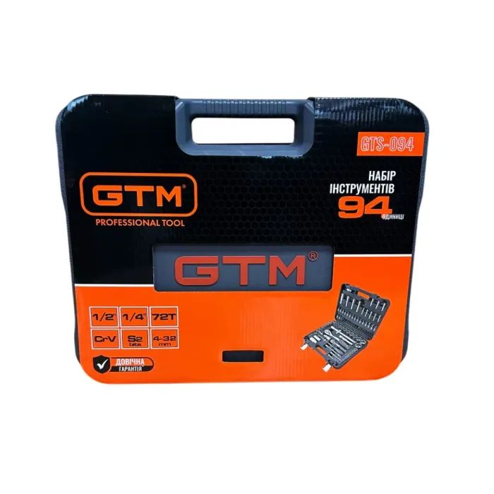 Набір інструментів GTM 94шт. 1/2-1/4" 4-32мм, кейс (GTS-094) зображення 7