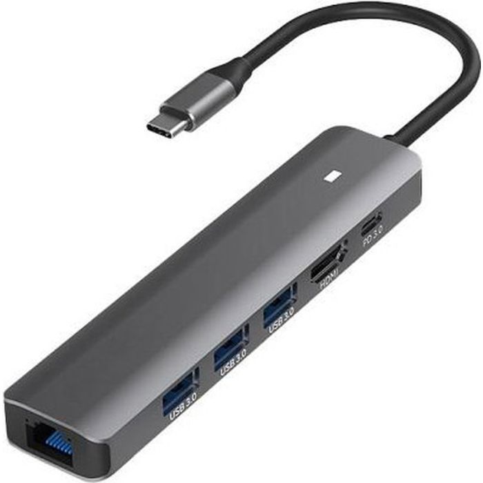Концентратор Blueendless USB-C 6-in-1 3xUSB 3.0 + HDMI + RJ45 + USB-C PD100W (CA913909)