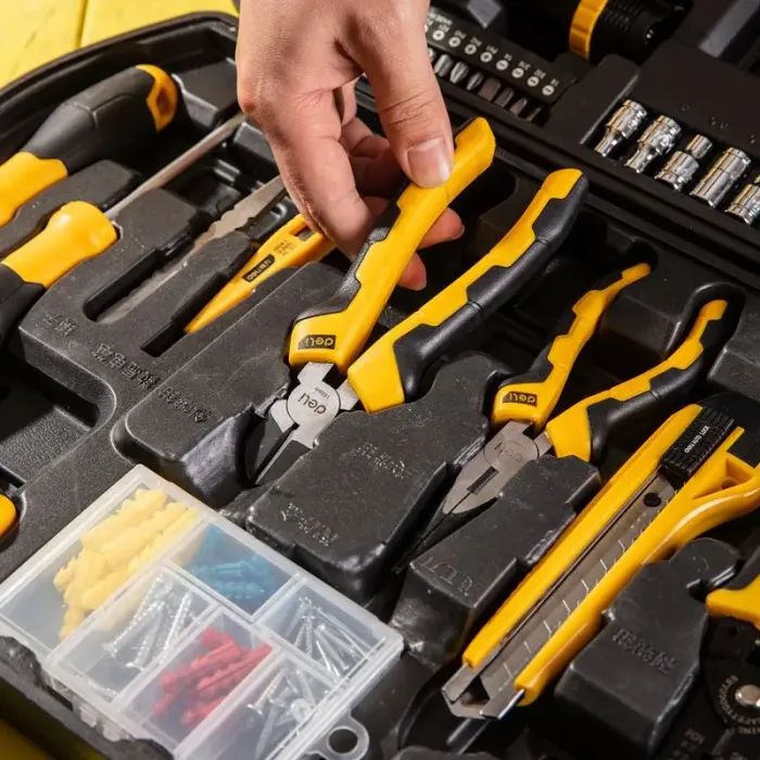 Набор инструментов Deli для ремонта телекоммуникационных сетей, 124 шт. (DL5969) изображение 2