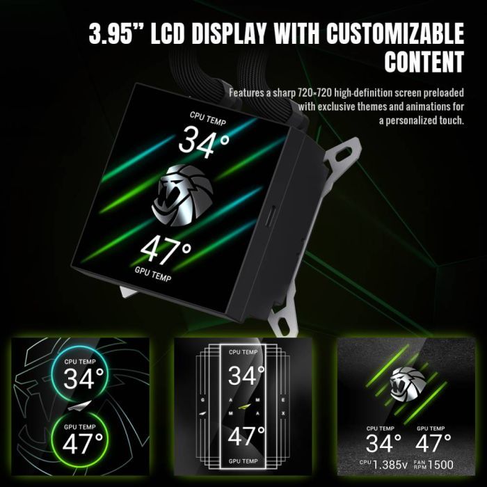 Система рідинного охолодження Gamemax GLACIER 360 LCD BK зображення 10