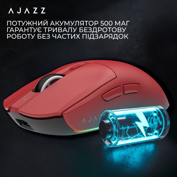 Мышка Ajazz AJ139 V2 MC Wireless/Bluetooth/USB Red (AJ139-V2-MC-R) изображение 11