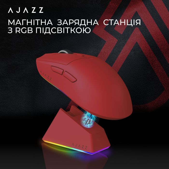 Мышка Ajazz AJ139 V2 MC Wireless/Bluetooth/USB Red (AJ139-V2-MC-R) изображение 9