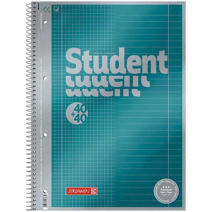 Книга записна Brunnen Коледж-блок А4 Premium DUO, лінія + клітинка, 80 аркушів (10-671 74)