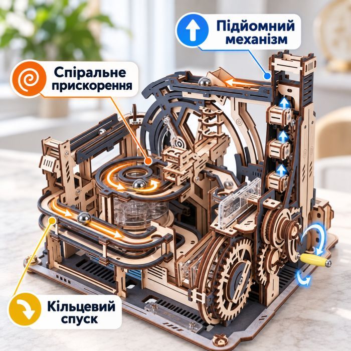 Конструктор Robotime Rokr дерев'яний 3D Мармуровий космодром (LGC01) зображення 2