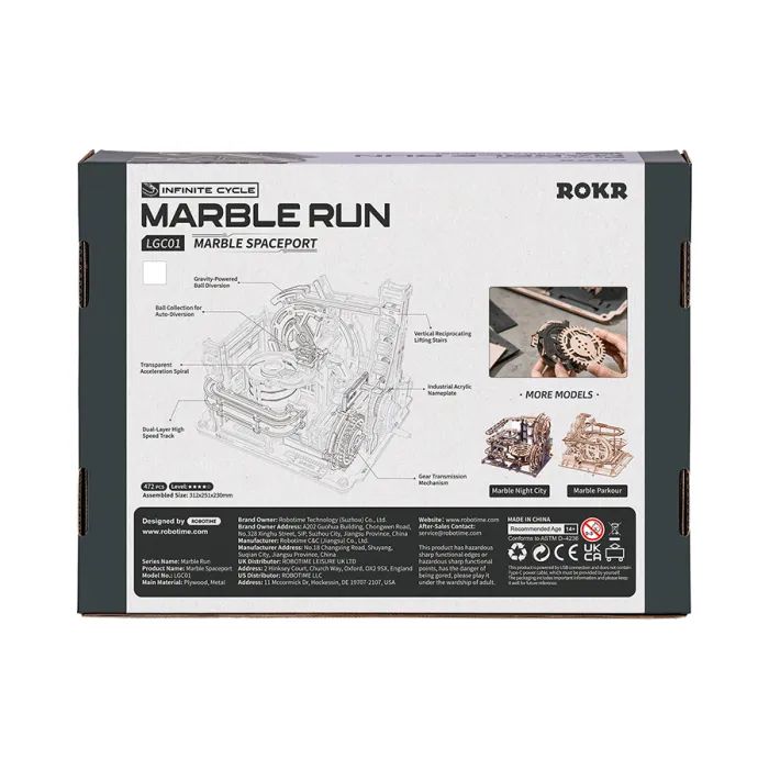 Конструктор Robotime Rokr деревянный 3D Мраморный космодром (LGC01) изображение 3