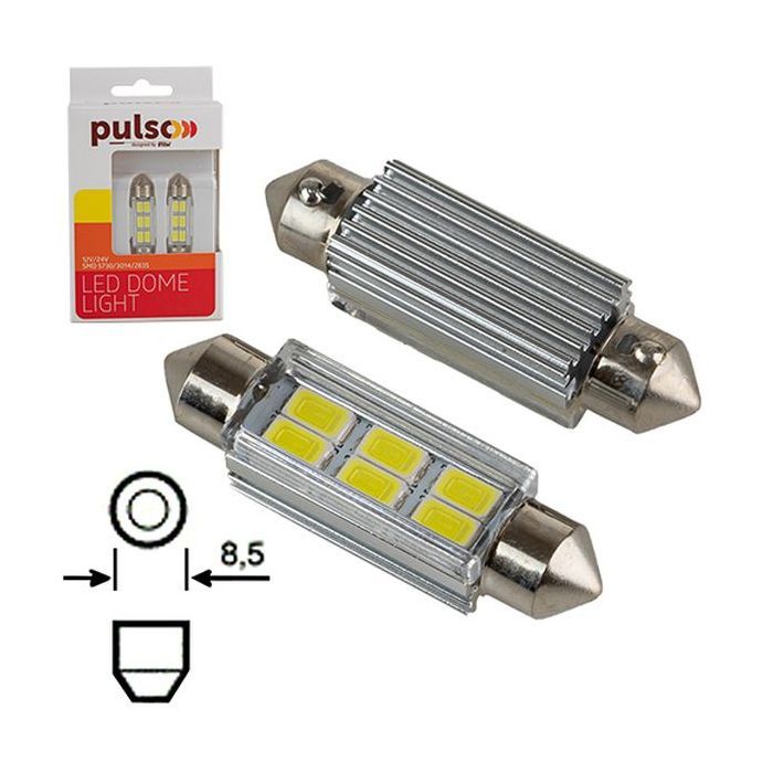 Автолампа PULSO LED SV8.5/T11x41mm/6 SMD-5730/9-18v/130Lm (LP-62041) зображення 3