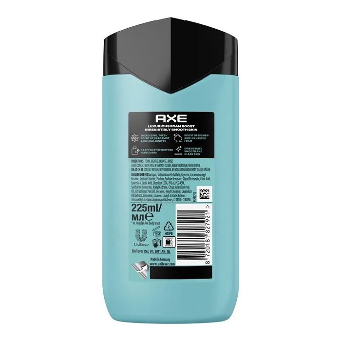 Гель для душа AXE Fine Fragrance Collection Aqua Bergamot 225 мл (8720181827921) изображение 2