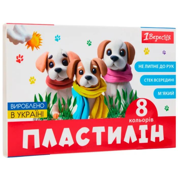 Пластилин 1 вересня Classic 12 кольорів 240 г (540671)