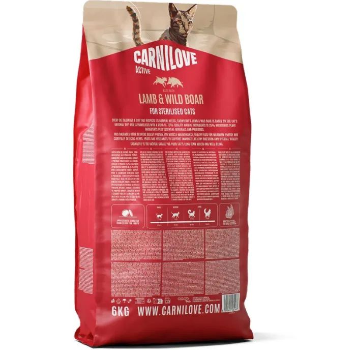 Сухой корм для кошек Carnilove Active Lamb & Wild Boar Sterilised 6 кг (8595602581467) изображение 2