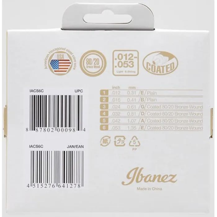 Струны для гитары Ibanez IACS6C Acoustic Guitar Strings 12-53 (301879) изображение 2
