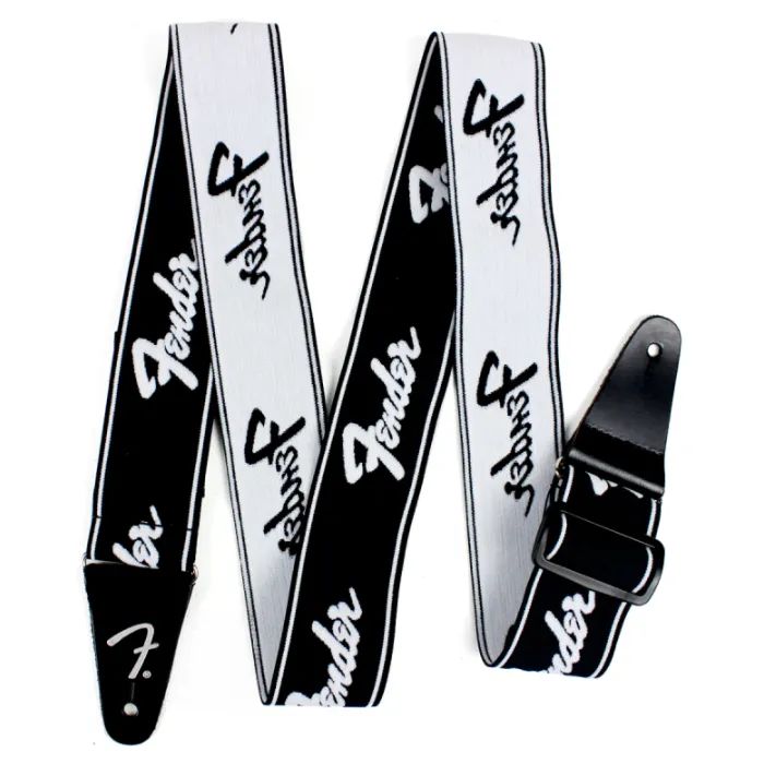 Ремень для гитары Fender Strap 2" Weighless Running Logo Black/White (229406)