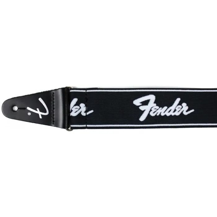 Ремень для гитары Fender Strap 2" Weighless Running Logo Black/White (229406) изображение 2
