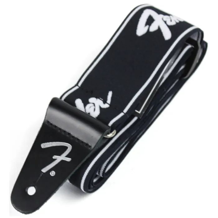 Ремень для гитары Fender Strap 2" Weighless Running Logo Black/White (229406) изображение 4