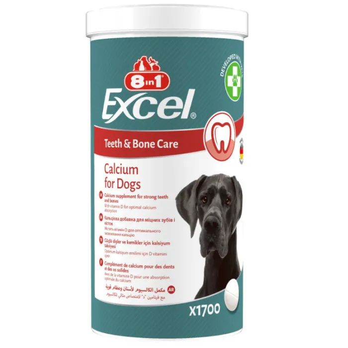 Витамины для собак 8in1 Excel Calcium для зубов и костей кальций 1700 шт (4048422184249)