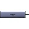 Концентратор Ugreen USB-C 6-in-1 2xUSB-A + 1xUSB-C PD100W + DisplayPort 4K60Hz + 1xRJ45 1000Mbps black (75643) зображення 2