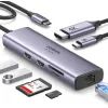Концентратор Ugreen USB-C 6-in-1 2xUSB-A + 1xUSB-C PD100W + DisplayPort 4K60Hz + 1xRJ45 1000Mbps black (75643) зображення 4