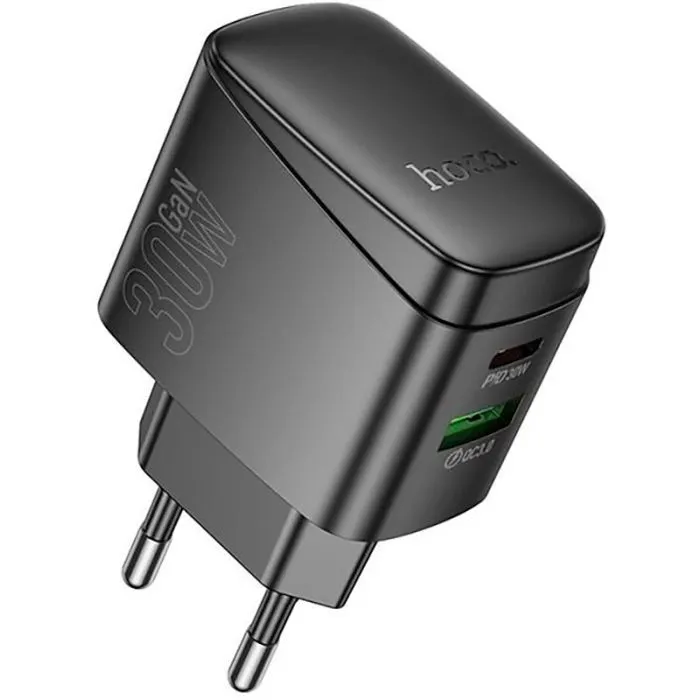 Зарядное устройство HOCO CS61A 1xUSB-C PD30W + 1xUSB QC3.0 black (6942007638425)