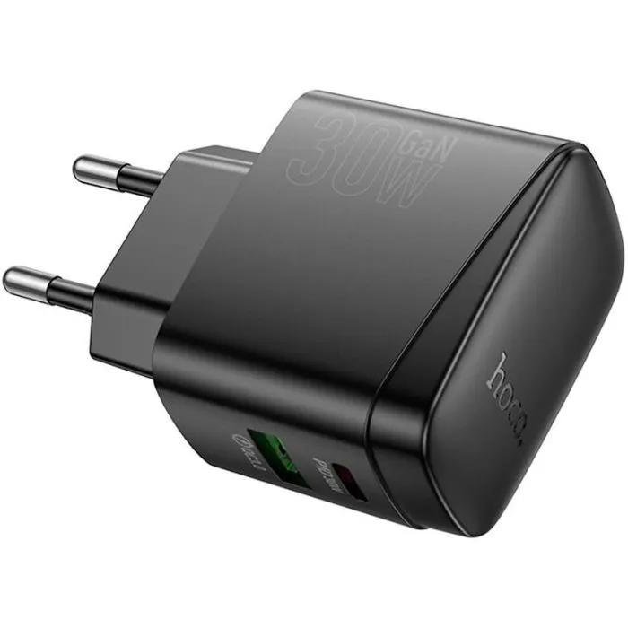 Зарядное устройство HOCO CS61A 1xUSB-C PD30W + 1xUSB QC3.0 black (6942007638425) изображение 3