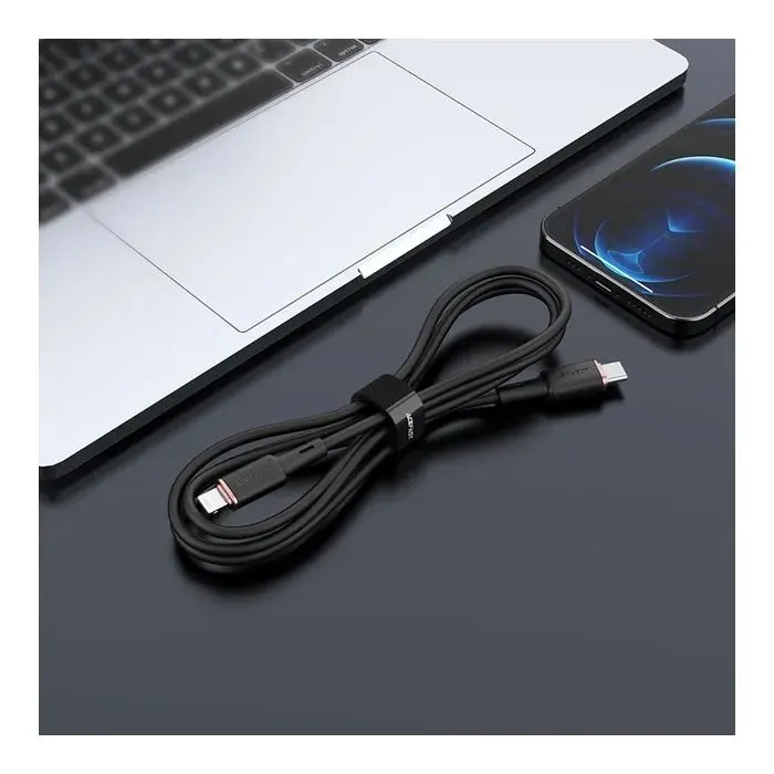 Дата кабель USB-C to Lightning 1.2m 3A 20W silicon black Acefast (6974316280644) зображення 4