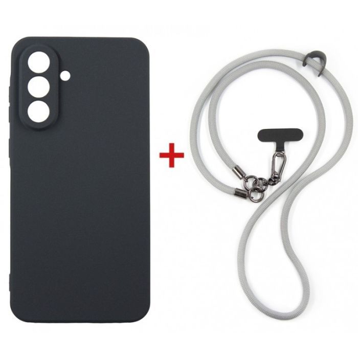 Чехол для мобильного телефона Dengos Case + Cross-body Strap Samsung Galaxy A57 Black+Purple (DG-KM-CCRB-10)