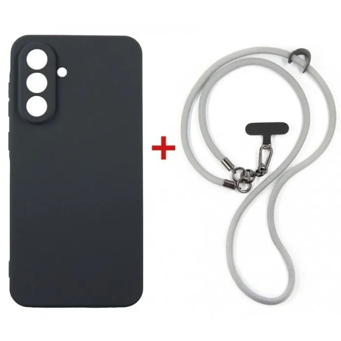 Чехол для мобильного телефона Dengos Case + Cross-body Strap Samsung Galaxy A57 Black+Grey (DG-KM-CCRB-09)