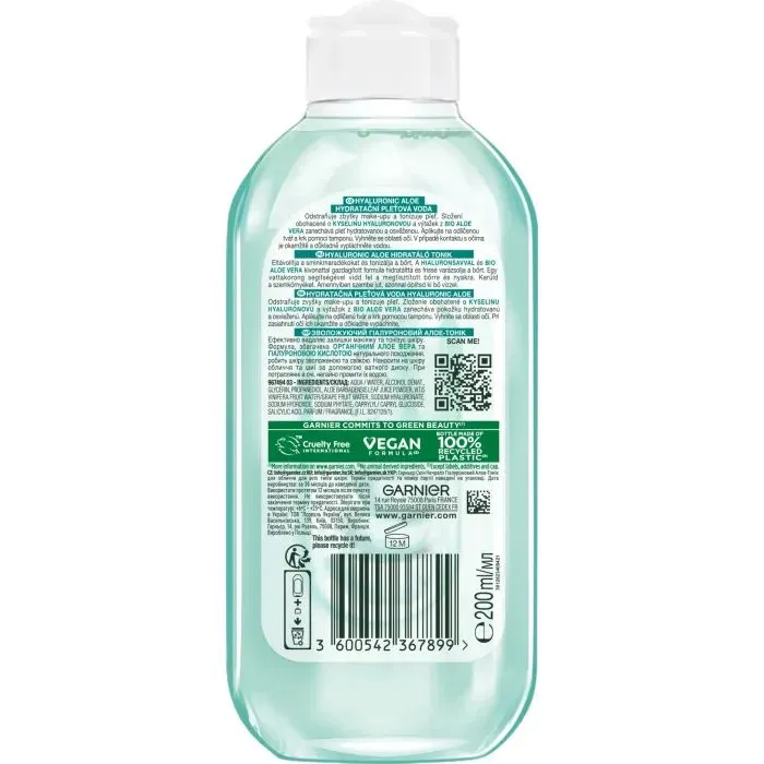 Тонік для обличчя Garnier Skin Naturals Hyaluronic Aloe Toner 200 мл (3600542367899) зображення 2