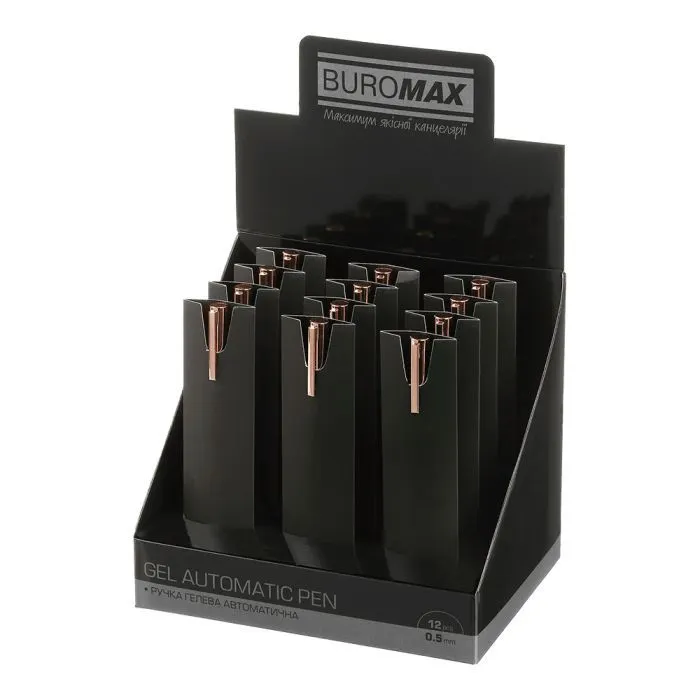 Ручка гелевая Buromax автоматическая PRESTIGE GOLD, 0,5 мм, синие чернила, голубая (BM.83101-14) изображение 4