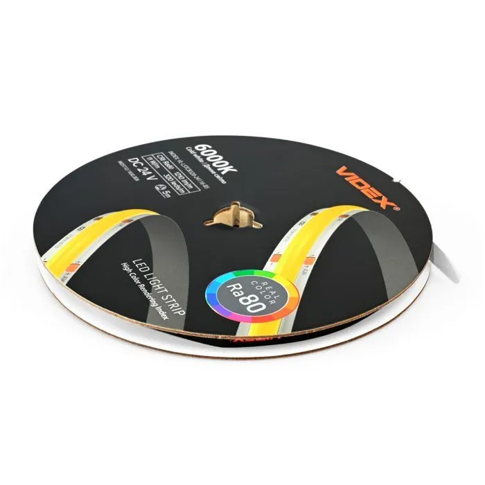 Світлодіодна стрічка Videx COB DC24V 55W 5M 6000K Ra80 IP20 5м (VL-LSTCB320-24116-B5) зображення 3